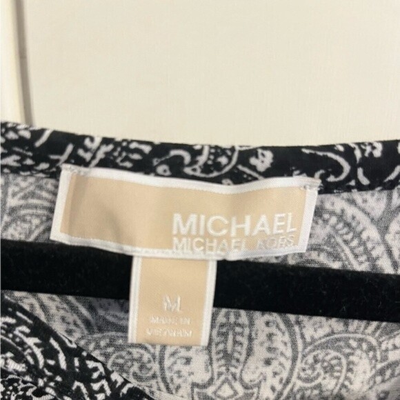 Michael Kors‎ Black Paisley Houndstooth Print Stretch Jersey Dress Size Medium - Picture 4 of 5